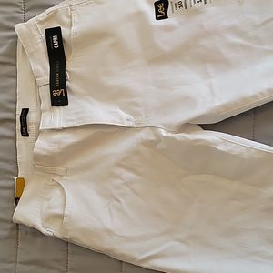 White Capris, cute button at legs